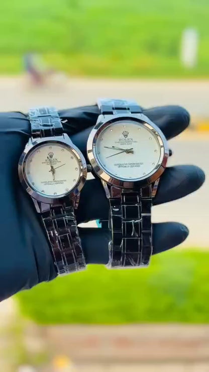 Stylish Black Couple Wrist Watches – Classic Design